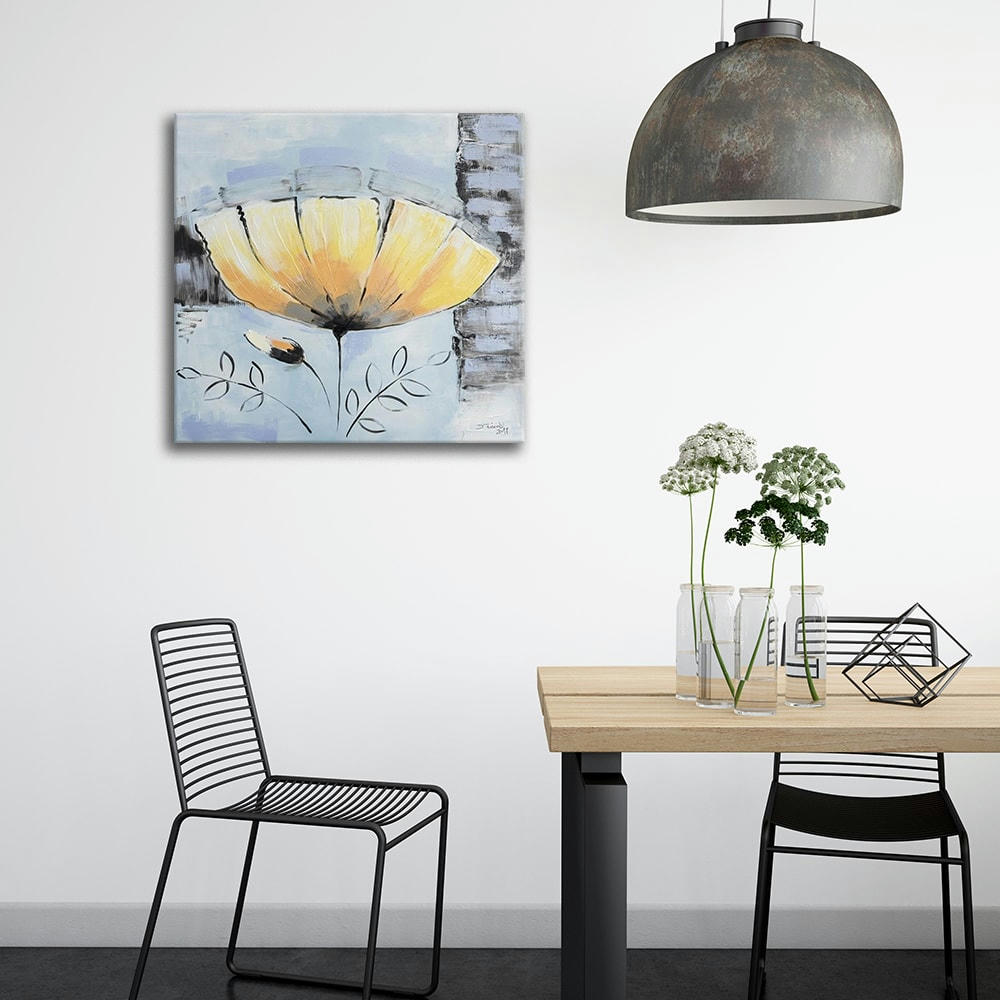 - Tableau impression sur toile Corolle Jaune 60x60cm
