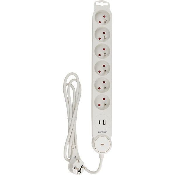 Multiprise Iota 6x16A   USB A C Zenitech