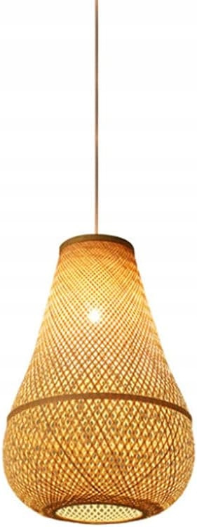 Lampa Sufitowa Wisząca Bambus BOHO Rattan Drewno Loft