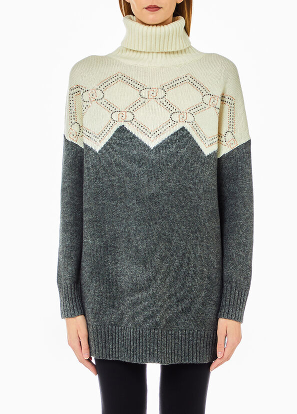 Dolcevita in misto lana con strass