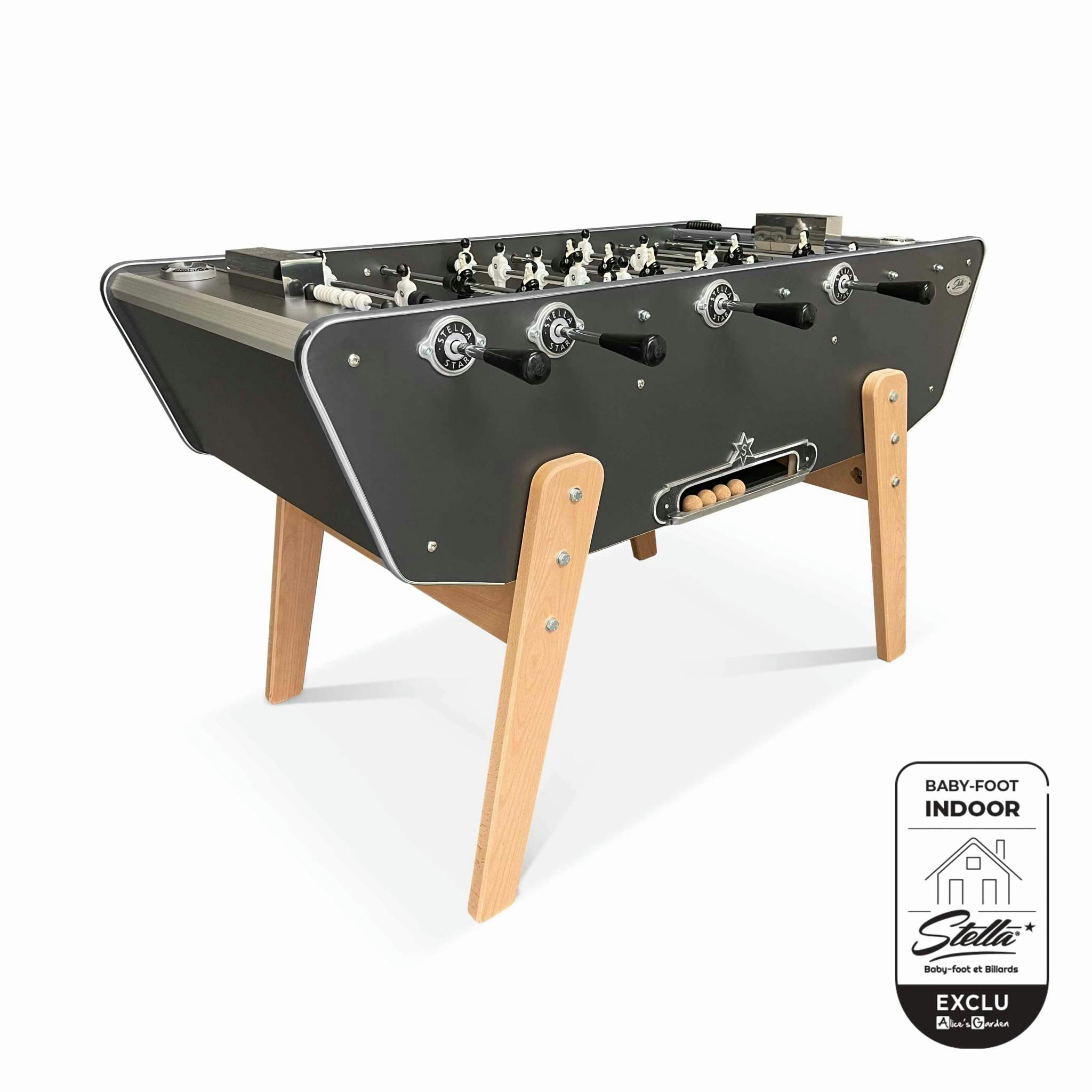 STELLA INDOOR CLUB - Baby-foot d’intérieur gris anthracite