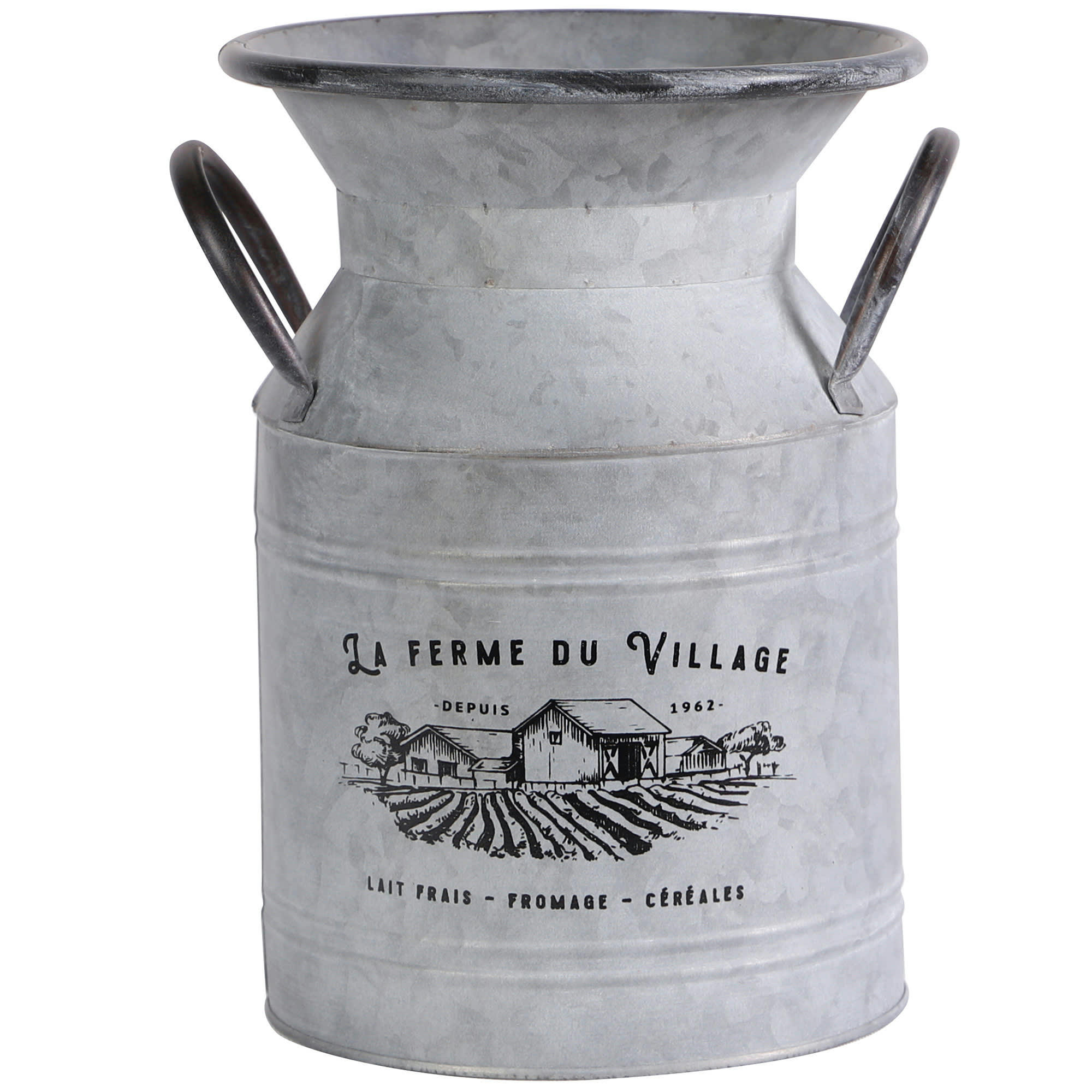 - Pot à lait métal effet zinc esprit cottage décoratif