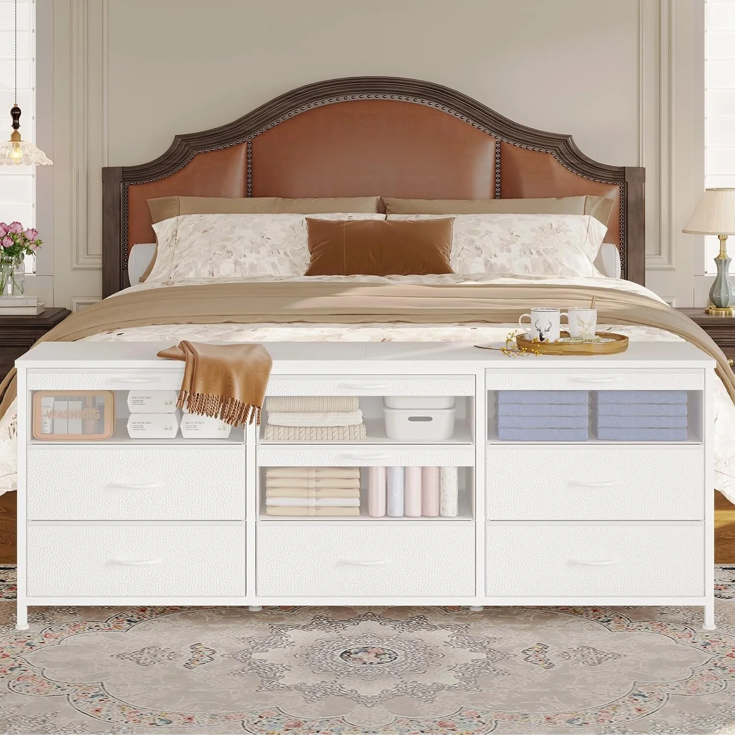 9-16 Drawer Dresser Fabric Storage Chests of Drawers Metal Frame