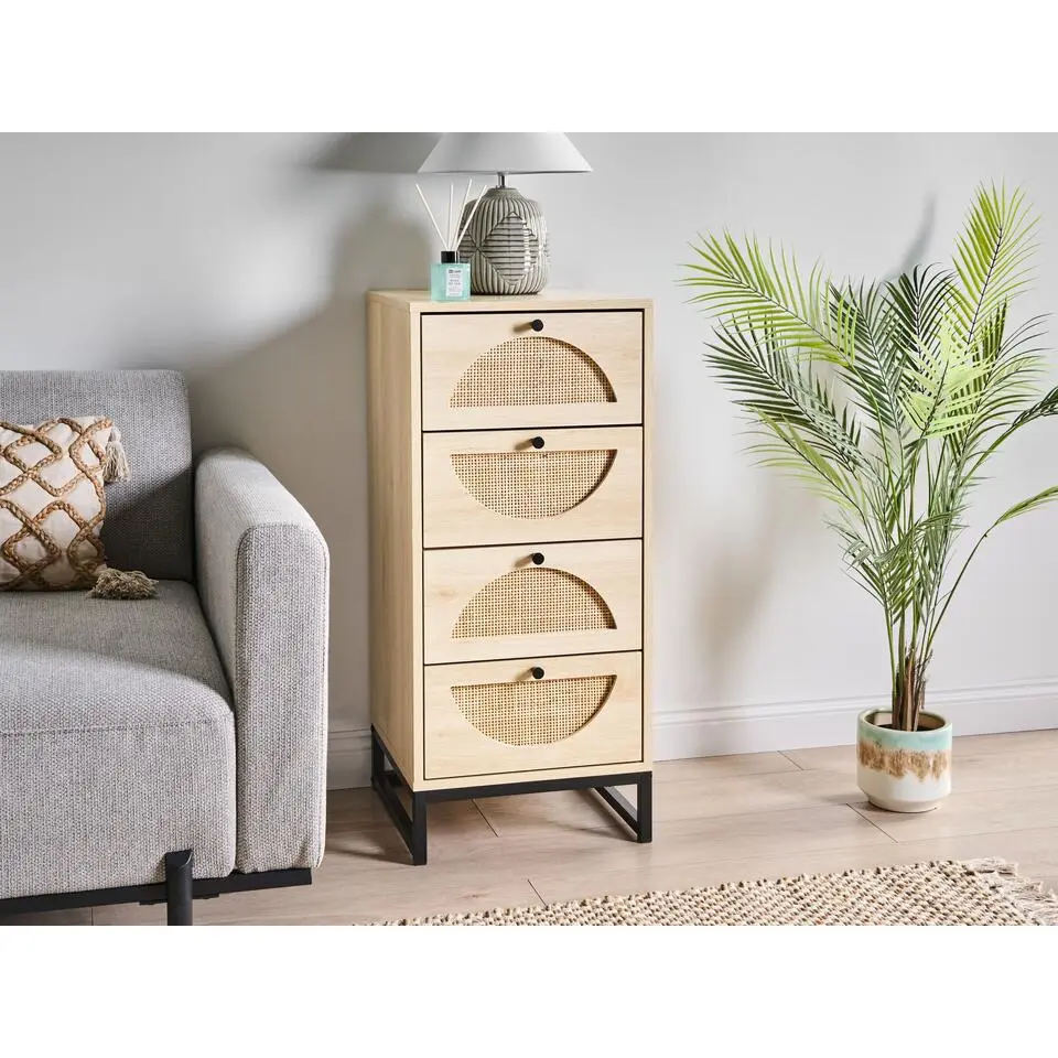 BOTWOOD - Ladekast 4 lades - Lichtbruin - Vezelplaat