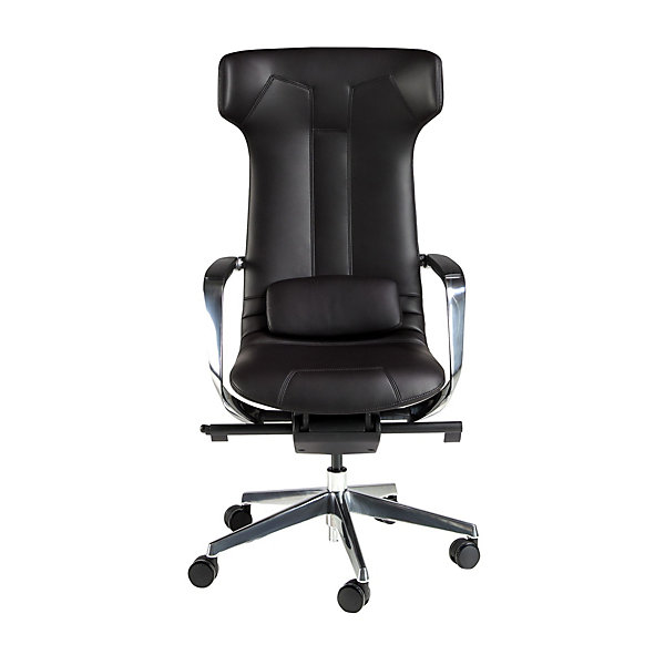 Fauteuil de bureau pivotant en similicuir noir