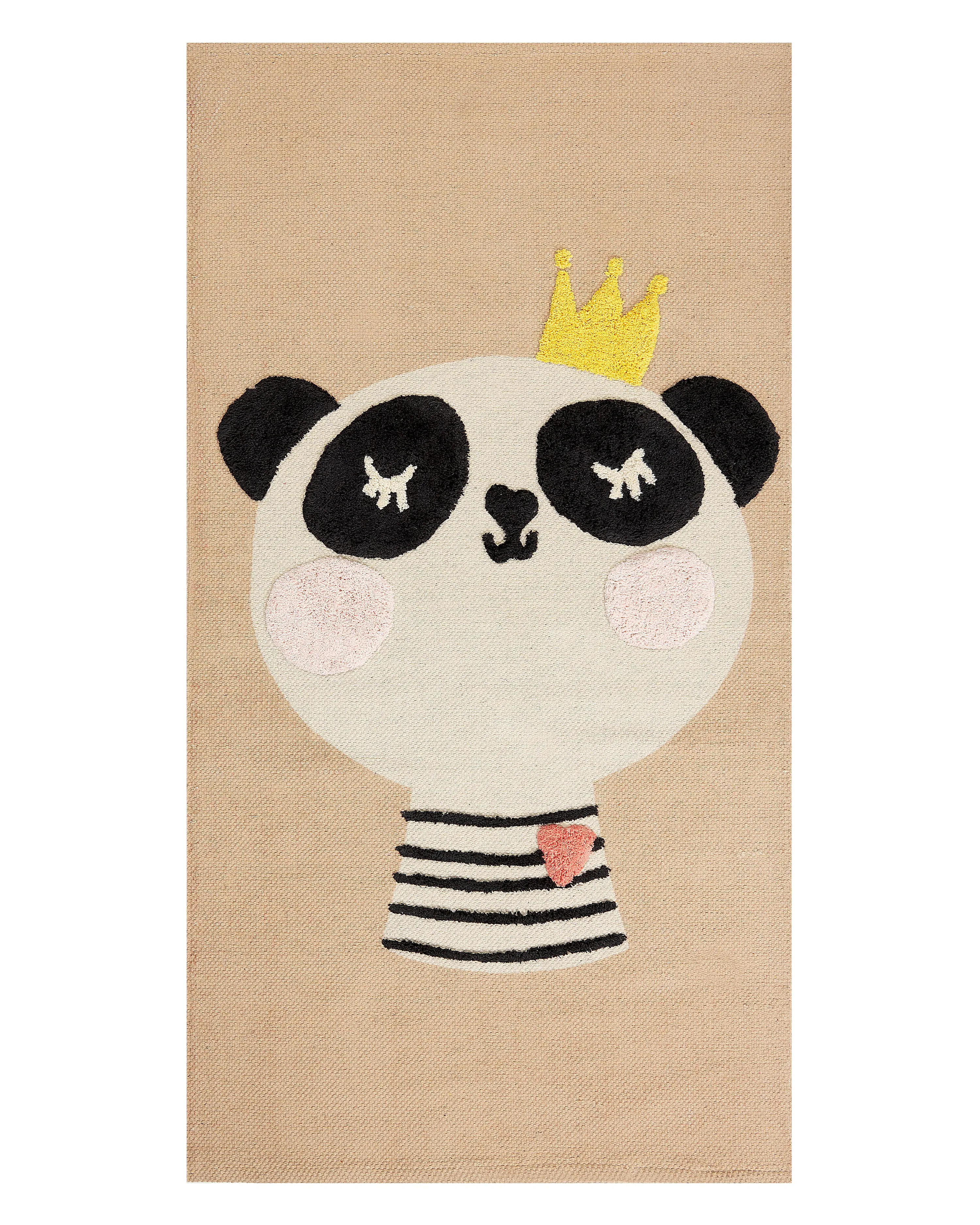 Kids Rug BUNAN Beige 80 x 150 cm Cotton