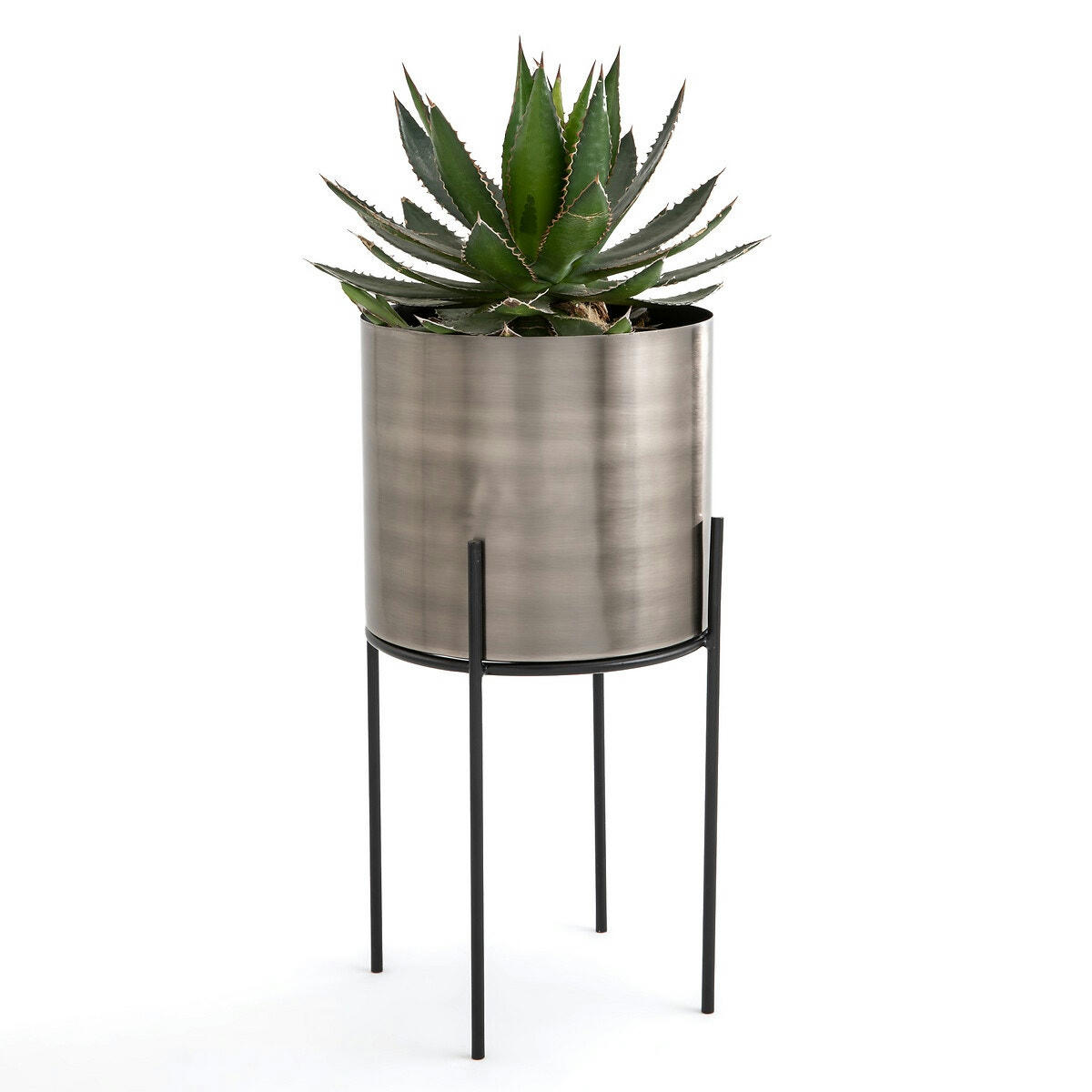 Cache-pot sur pied métal et gun Ø28 cm, Inaya