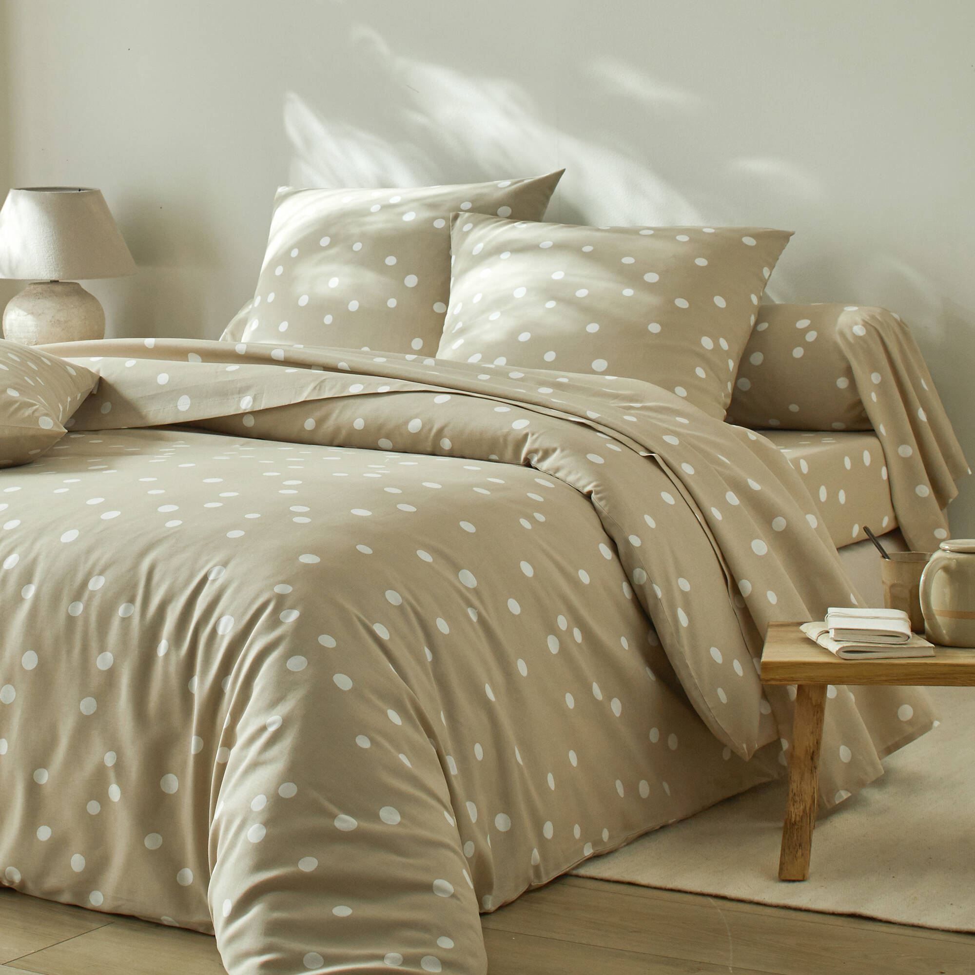 Linge de lit Alba imprimé pois - coton