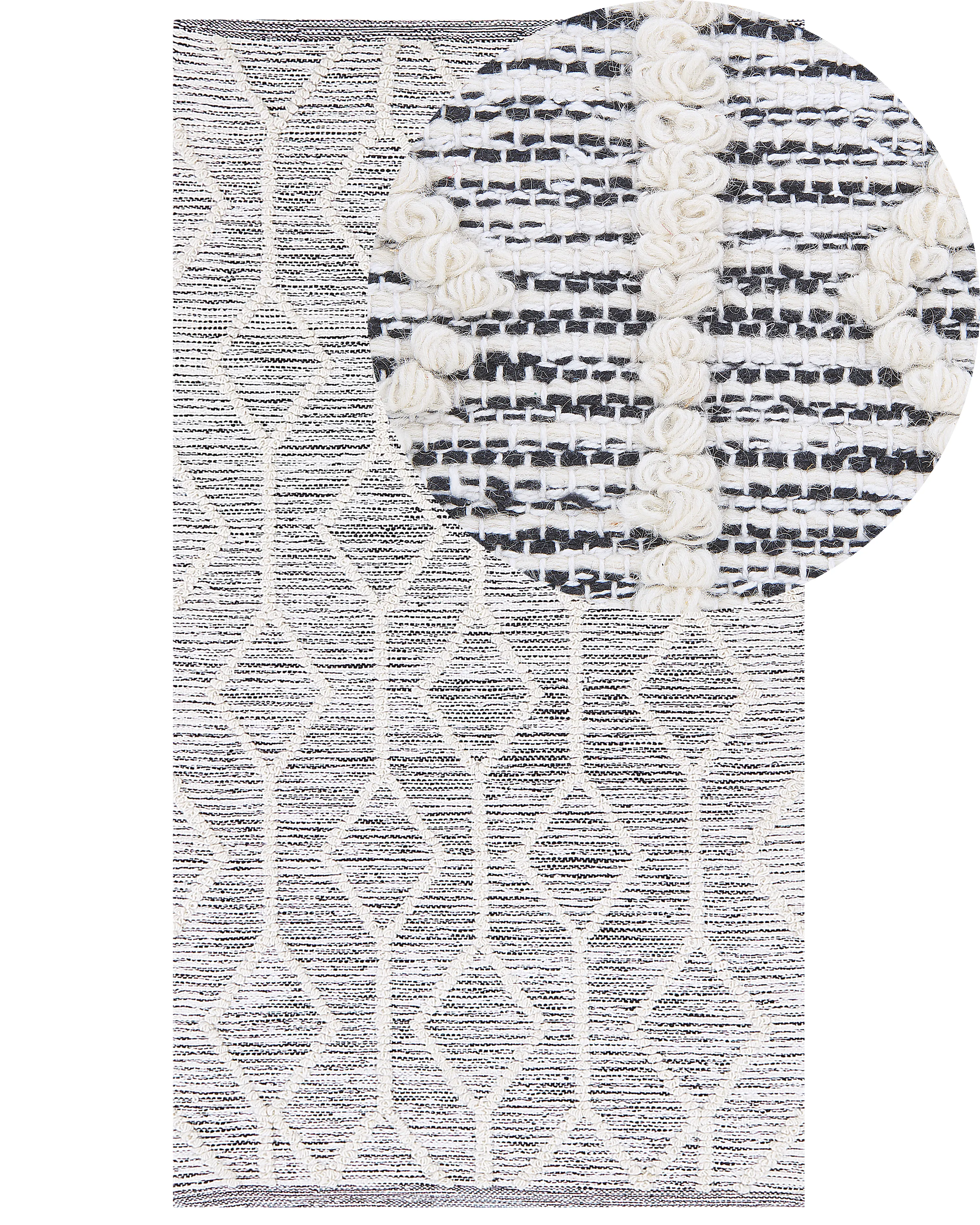 Rug EDREMIT Grey 140 x 200 cm Cotton