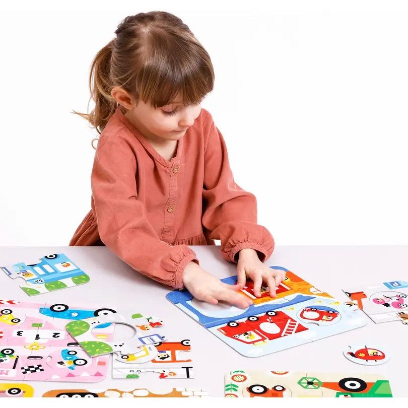 Puzzle 6er-Set Finde das gleiche Fahrzeug