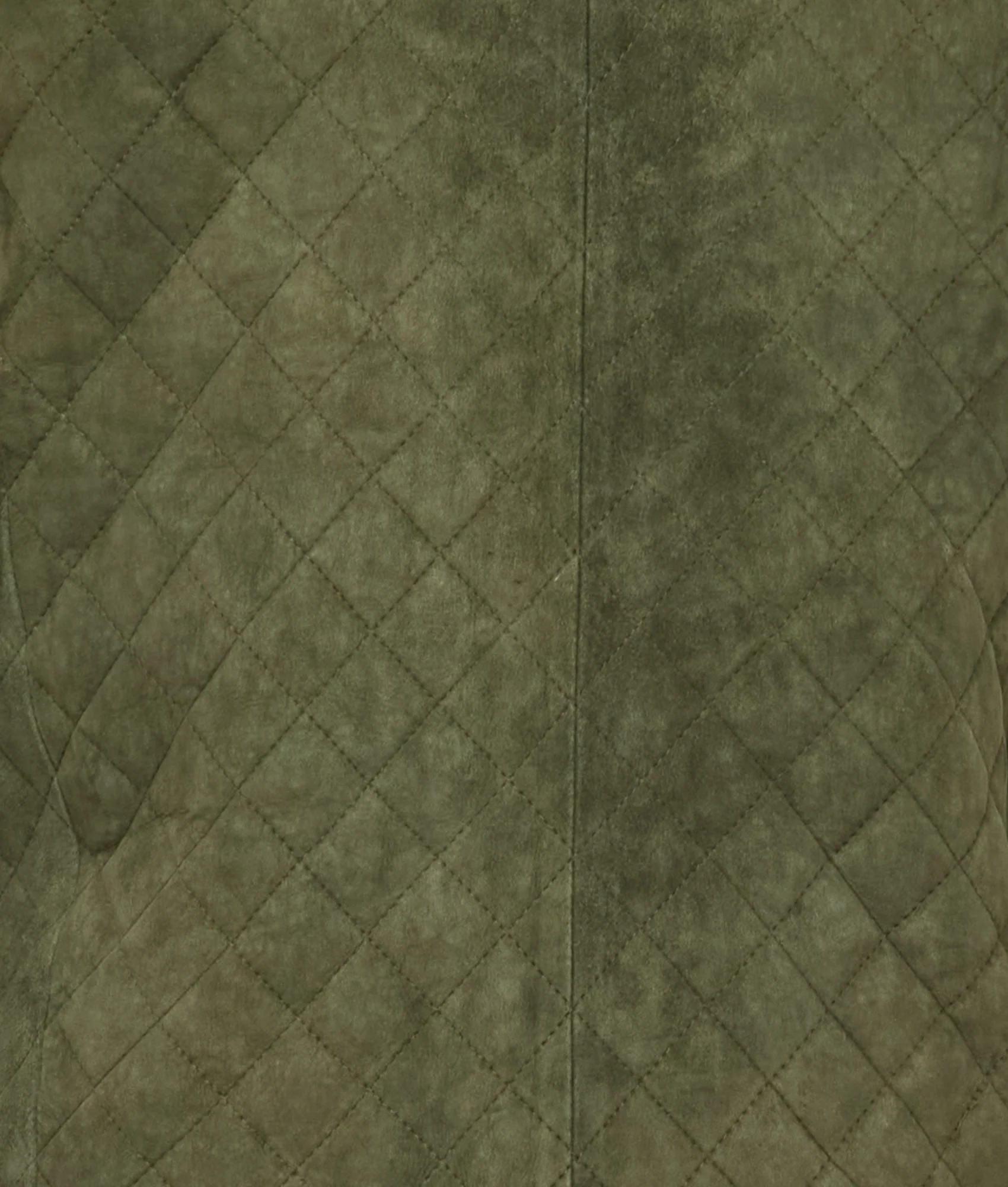 Quilted Suede Vest - Loden