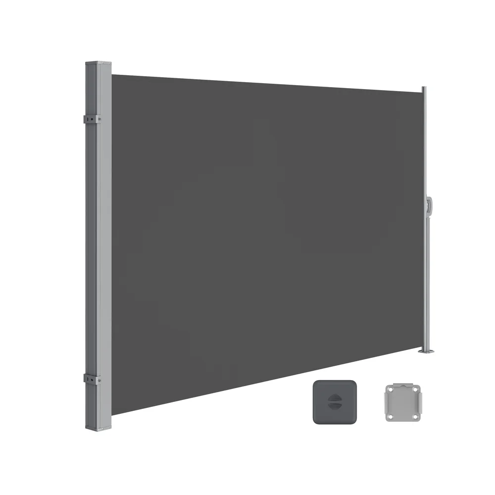 Store latéral avec Coffre en Acier résistant à la Rouille Extensible 160 x 500 cm