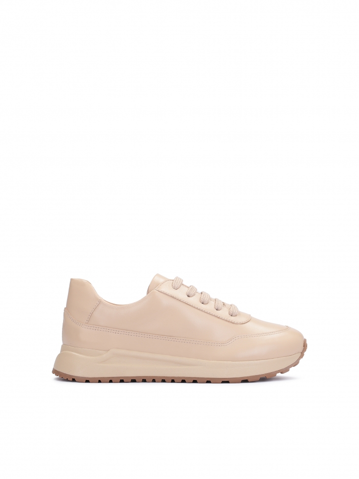 Ladies’ light beige leather sneakers