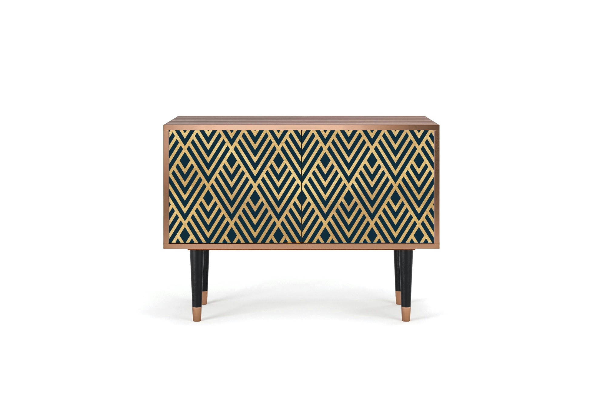 EGYPT TRIANGLES - Buffet bas  bleu 2 portes L 94 cm