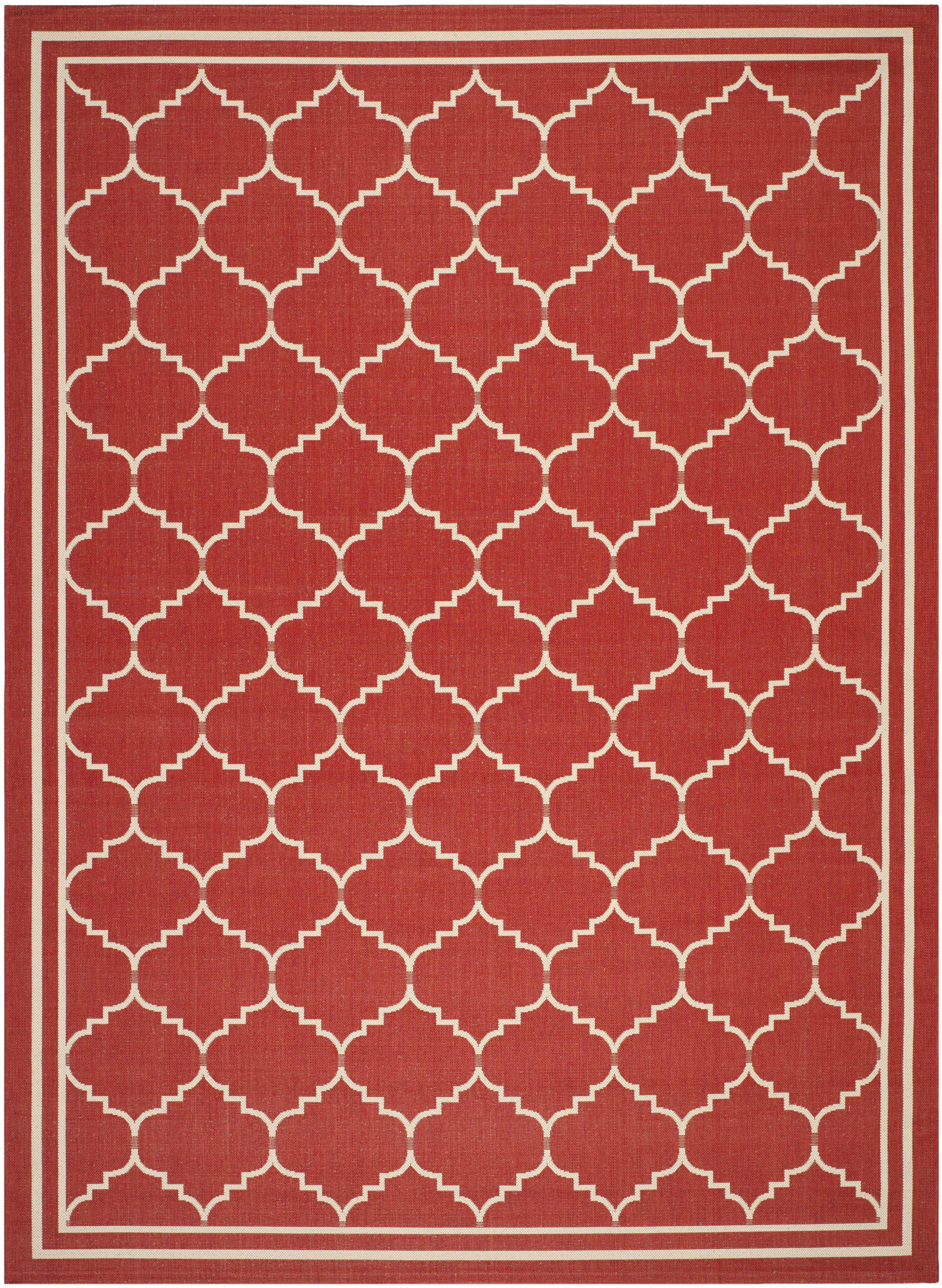 COURTYARD - Tapis interieur & exterieur en rouge & beige, 160 x 231 cm