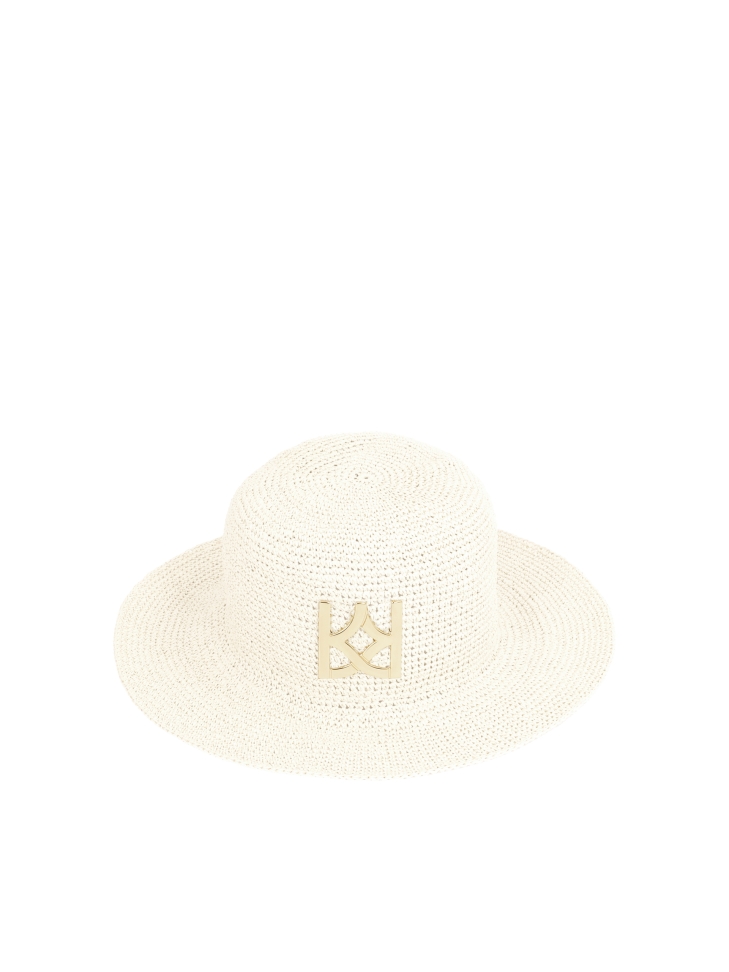 Cream-colored straw hat