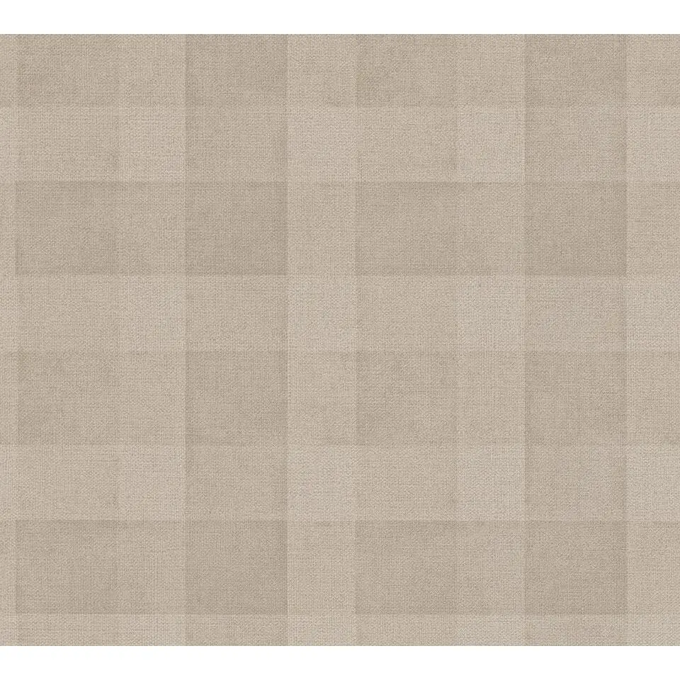 A.S. Cr&eacute;ation behang geblokt motief bruin - 53 cm x 10.05 m