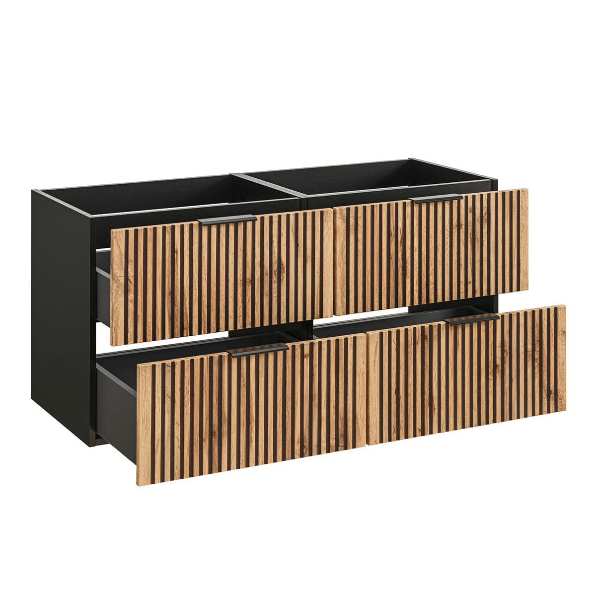 - Meuble sous-vasque 120cm naturel et noir