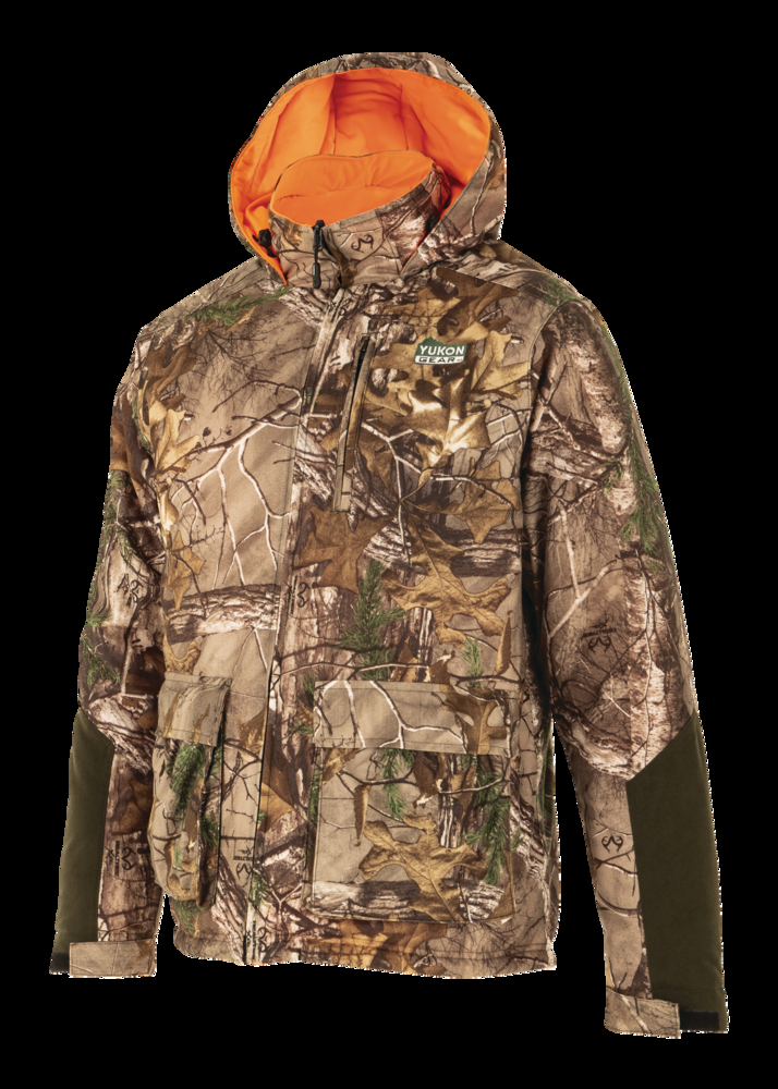 Yukon Gear Men's Reversible Waterproof Windproof Hunting Jacket, Blaze/RealTree Xtra® Camo