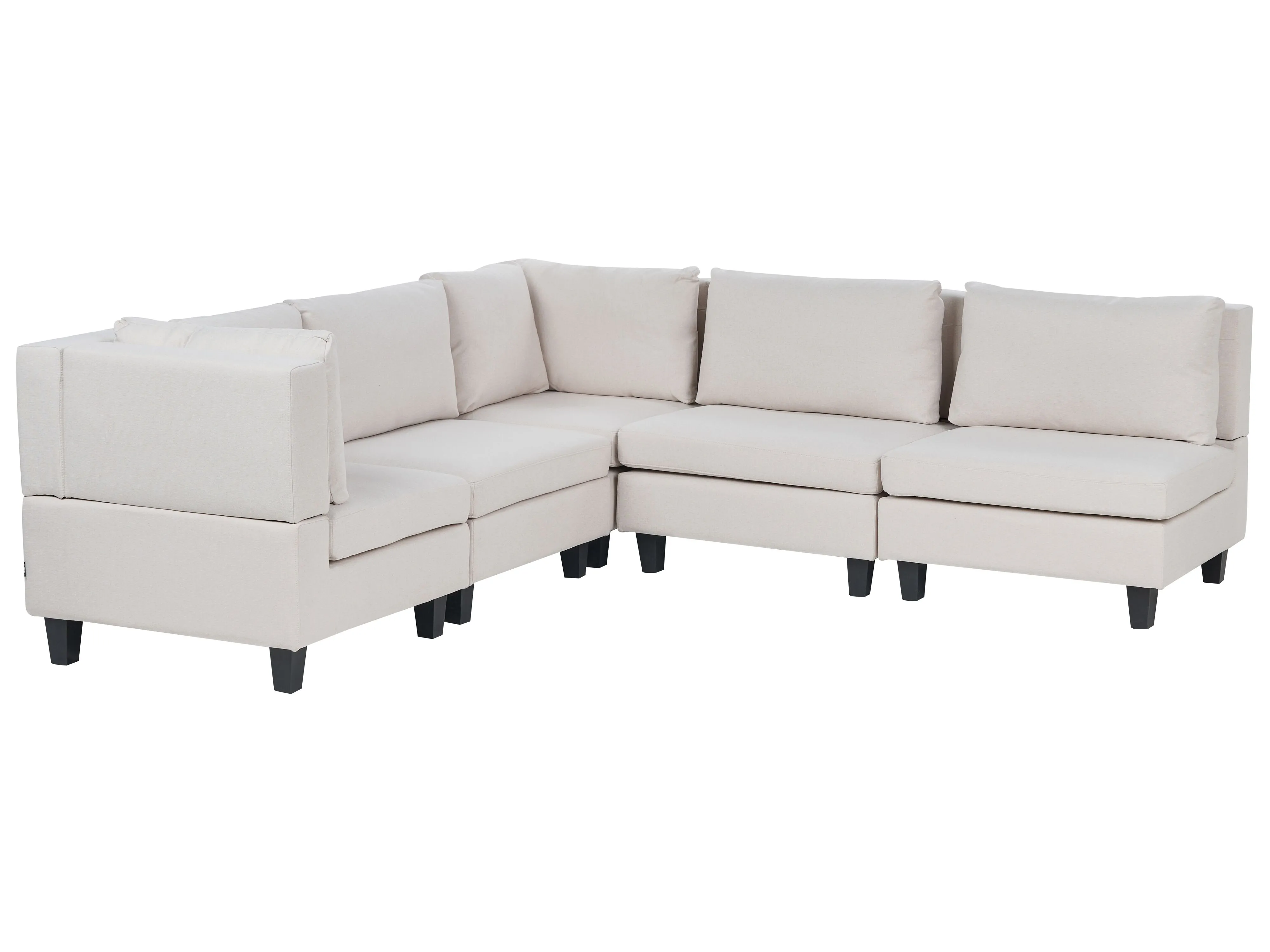 Modular Corner Sofa 5 Seater UNSTAD Fabric Light Beige Right Hand