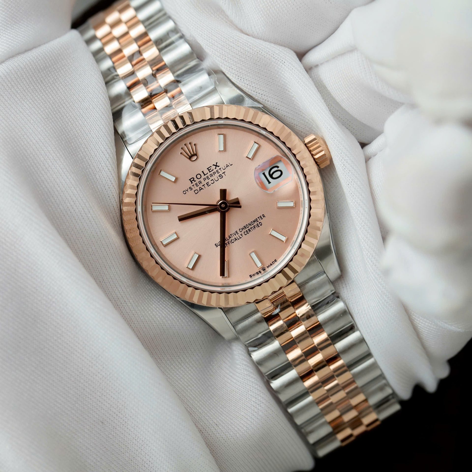 Rolex Datejust SS/RG Plated Pink Dial 31mm Jub THBF Replica