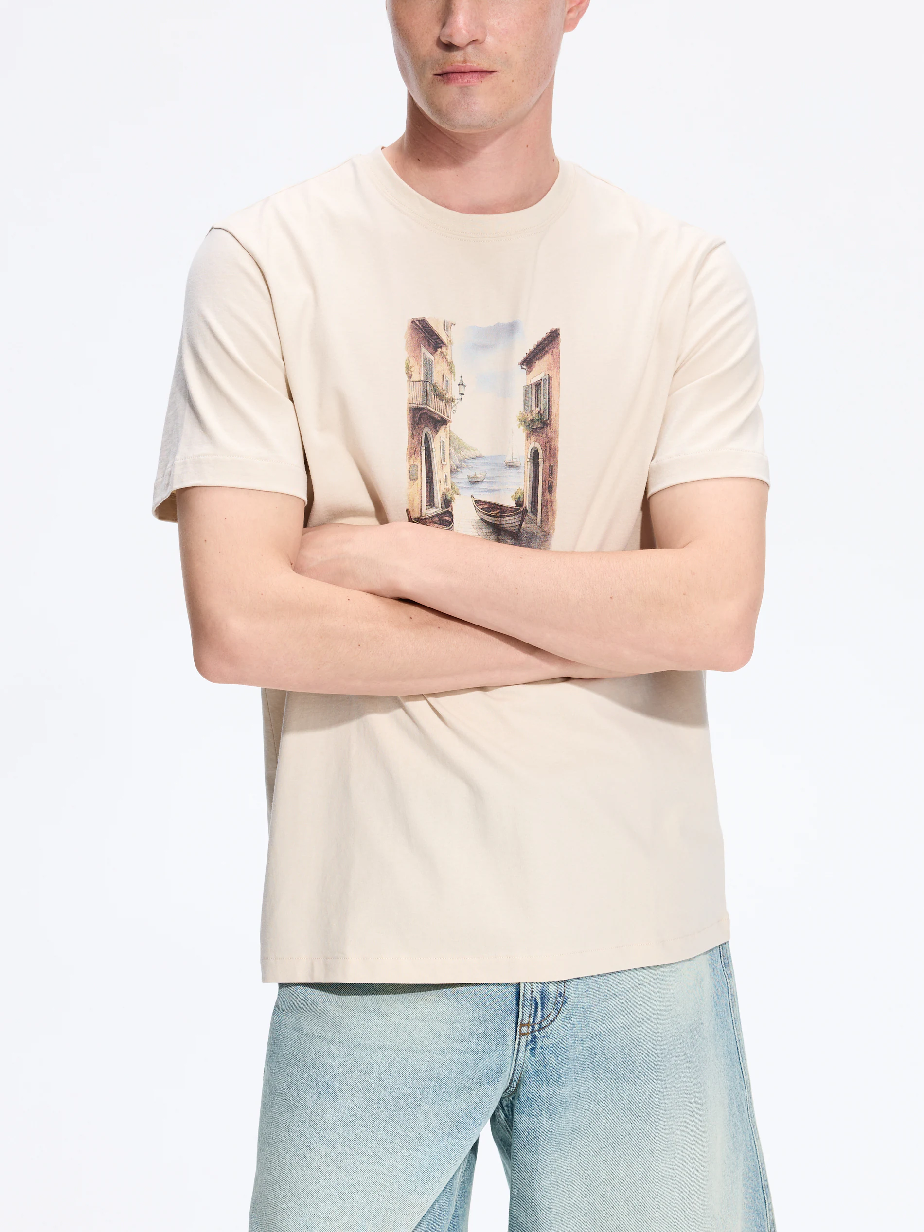 T-shirt regular z nadrukiem