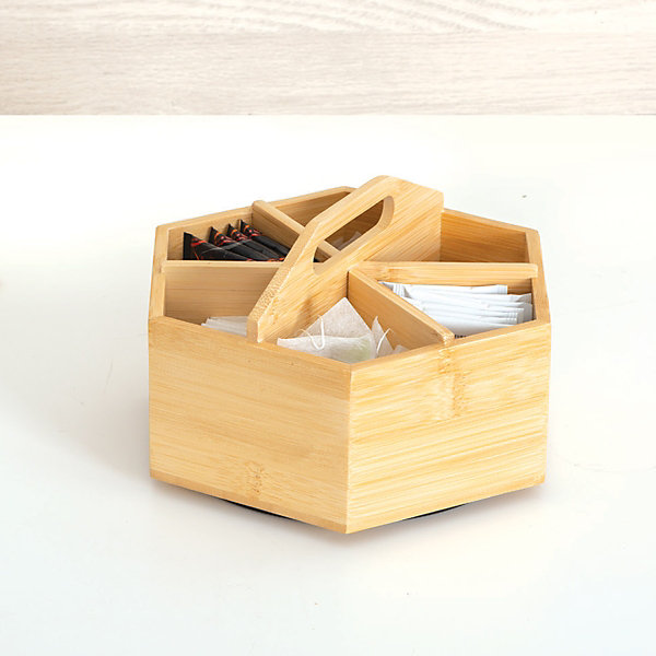 Organisateur à thé rotatif en bambou - Beige- 5five