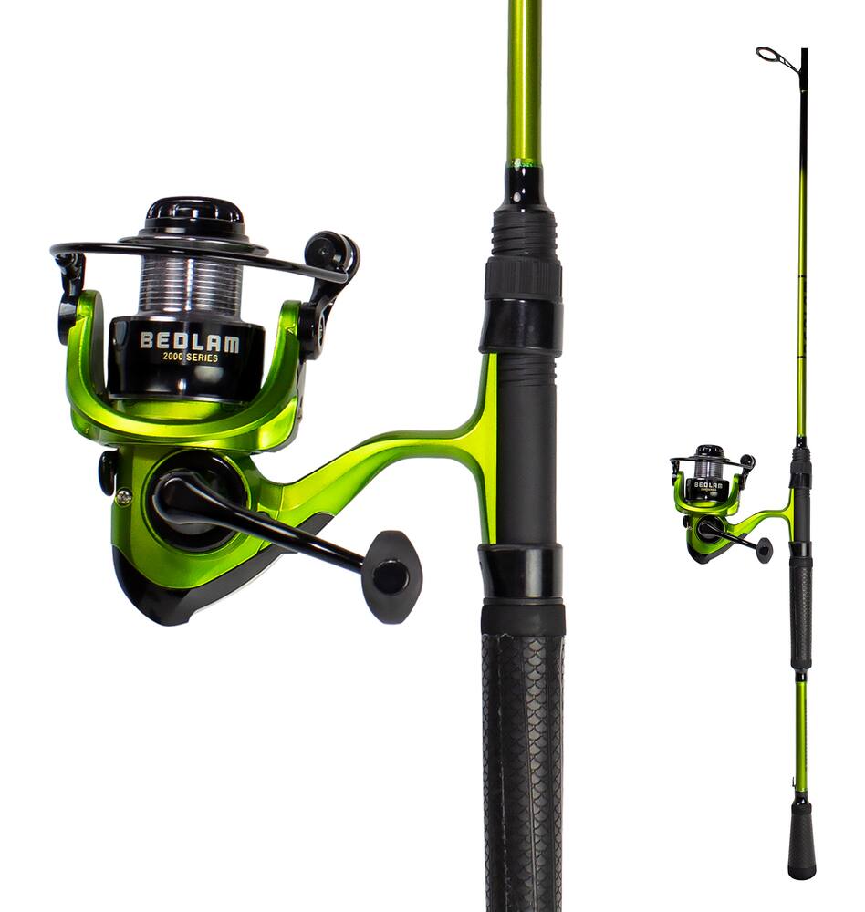 Lunkerhunt Bedlam Spinning Fishing Rod and Reel Combo, Medium, 6.8-ft