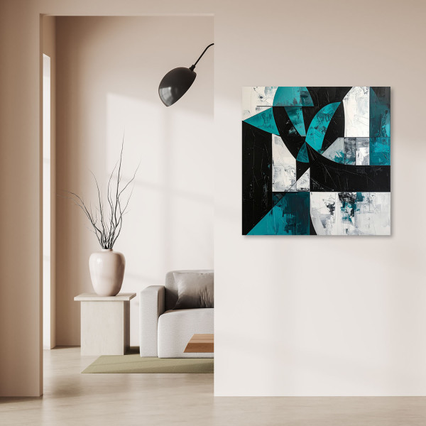 Obraz do salonu sypialni biura, Geometryczne kształty abstrakcja 20x20