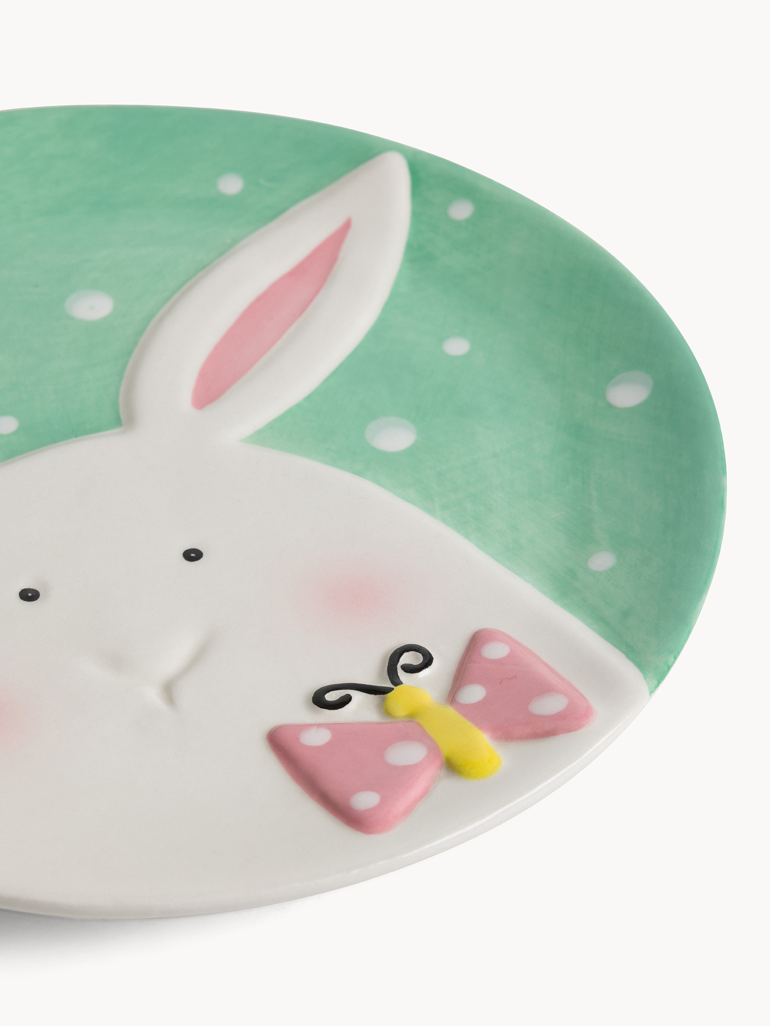 Piattino in ceramica decoro coniglio