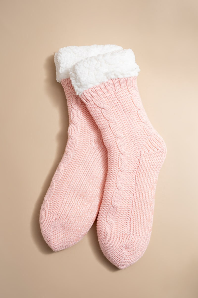 Jeannie Cableknit Slipper Socks