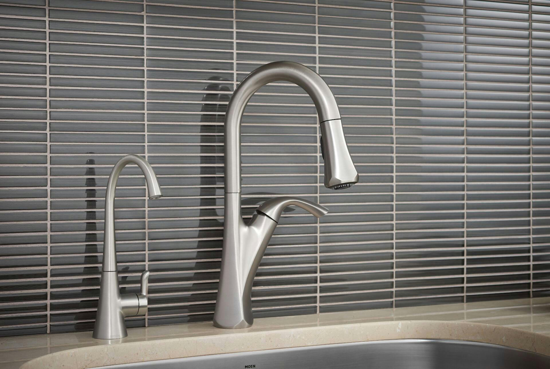 Moen® Sip Single Handle Transitional Cold Water Beverage Spot-Resist Kitchen Faucet, Stainless Steel