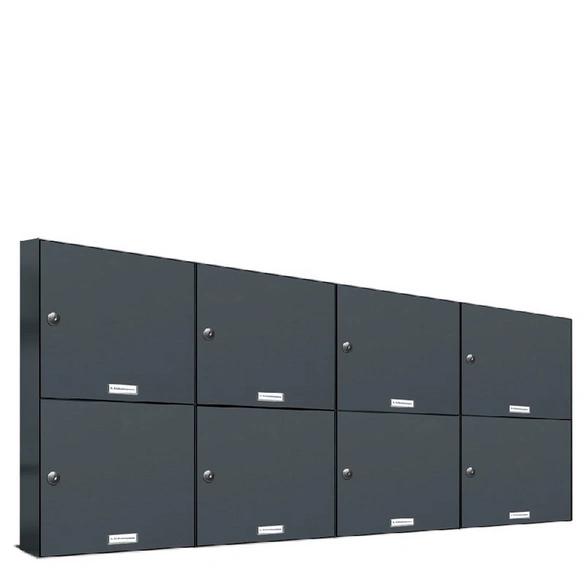Briefkasten, Parteien: 8, Zaundurchwurf, BxHxT: 153,6 x 68,4 x 11,6 cm