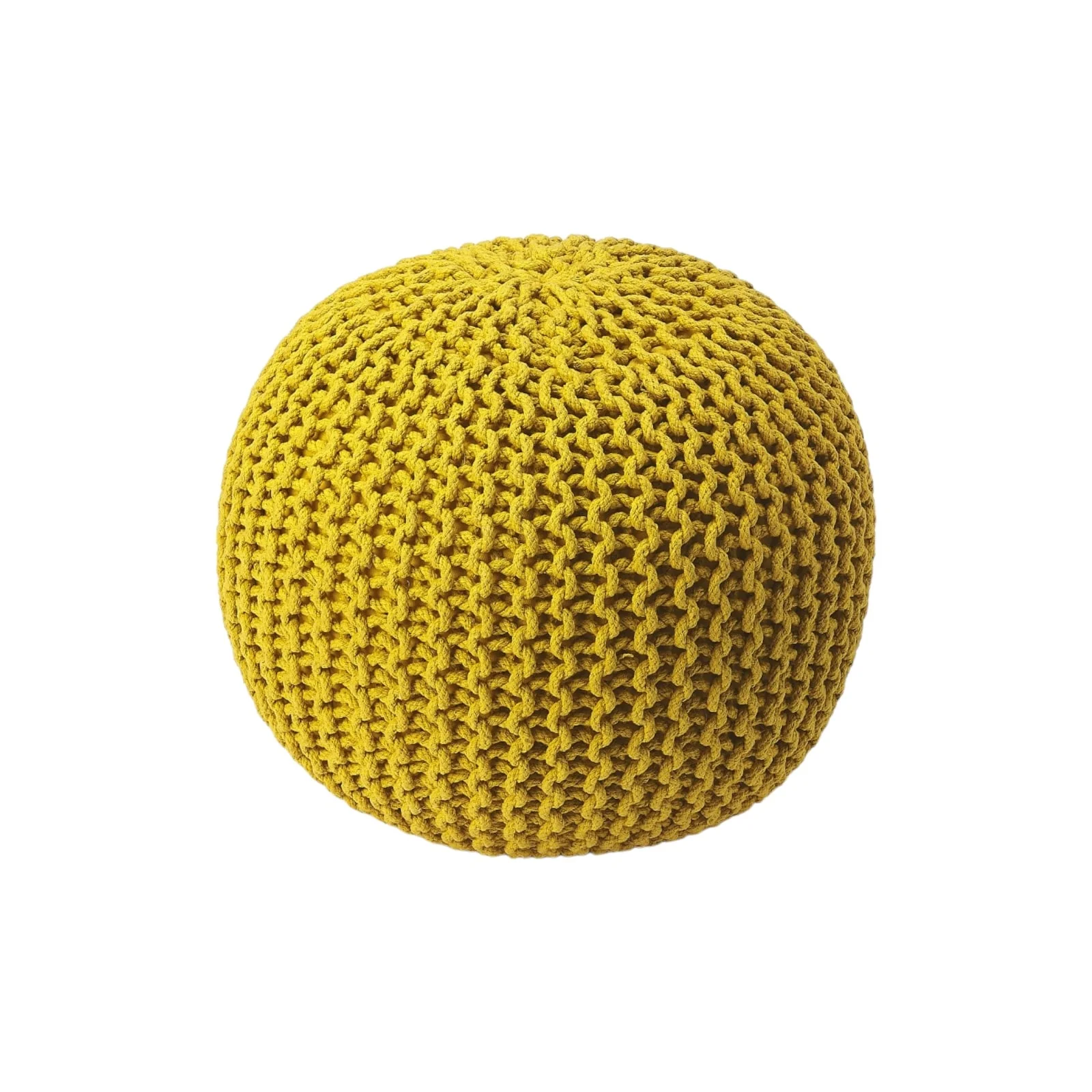 Cool Golden Mustard Pouf Ottoman