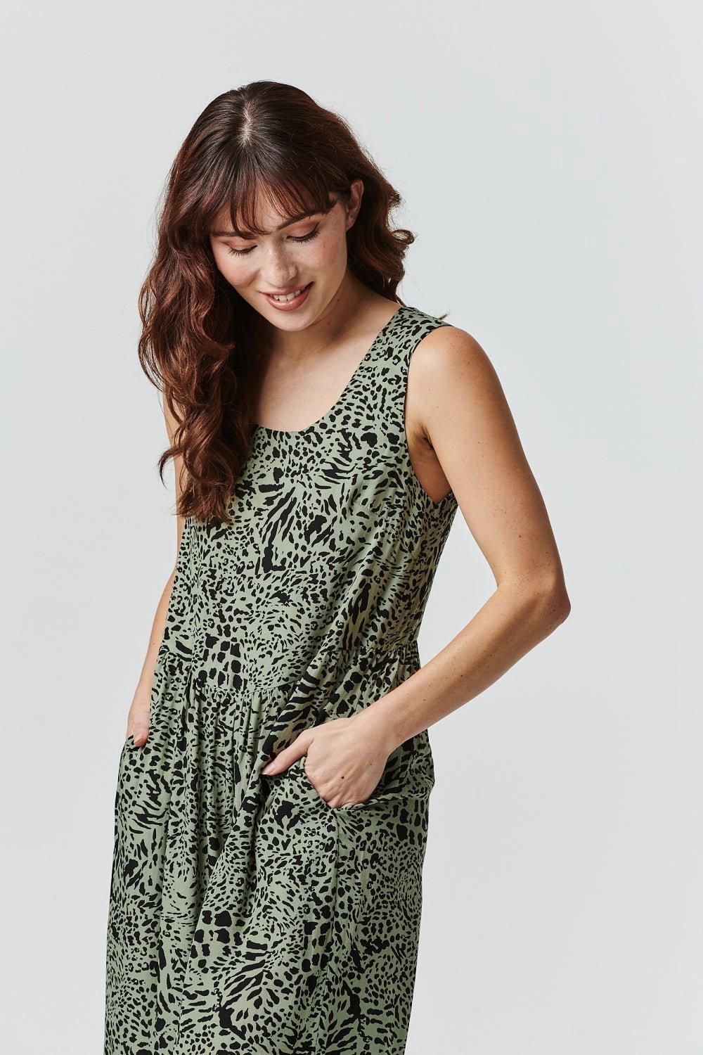 Izabel London Animal Print Sleeveless Jumpsuit