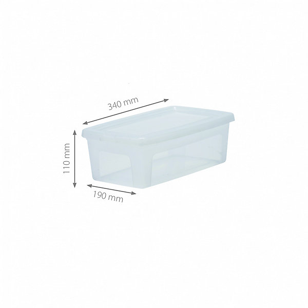 Iris Ohyama, Petite Boite de Rangement Multi-Usages, 5L, Lot de 14, Transparent, MCB-5