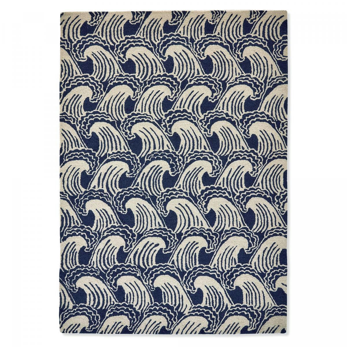 WAVERIDE - Tapis salon bleu 120x180