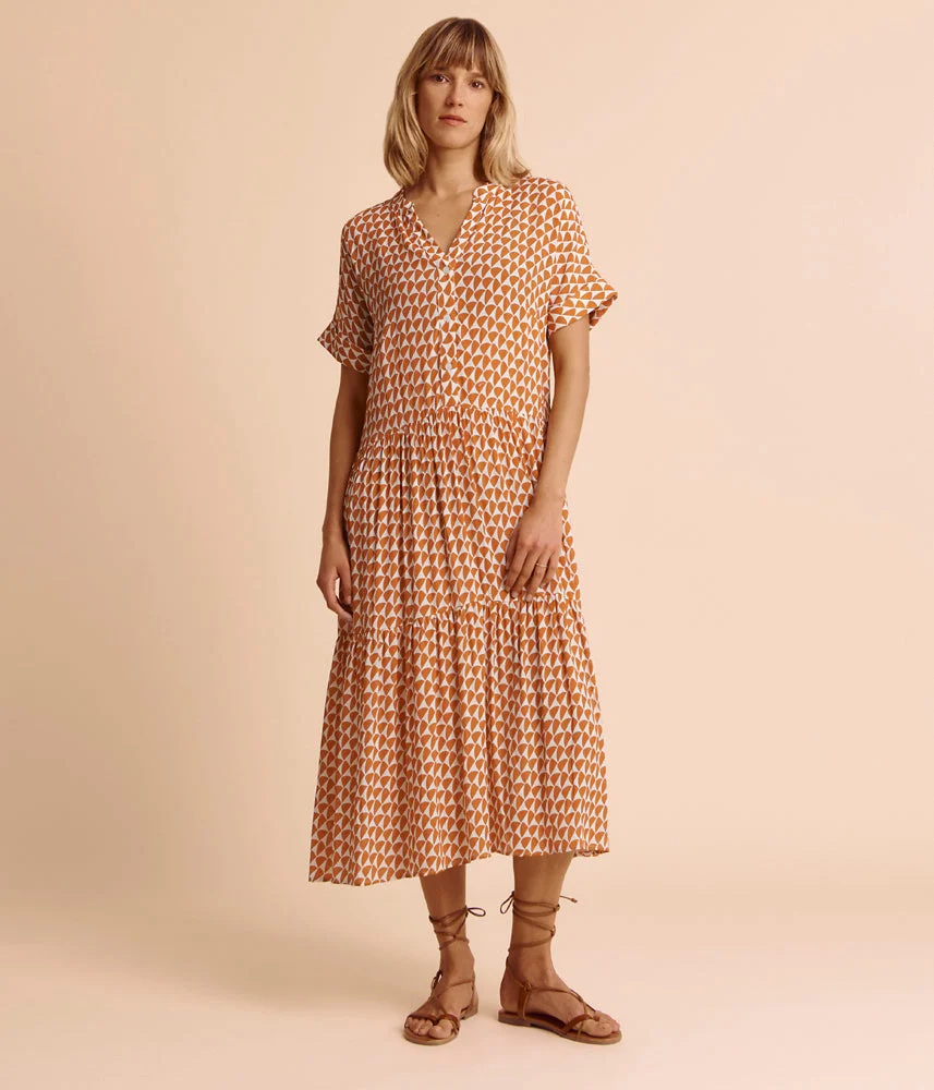 Robe midi imprimée à volants RIFLORE/85280/580