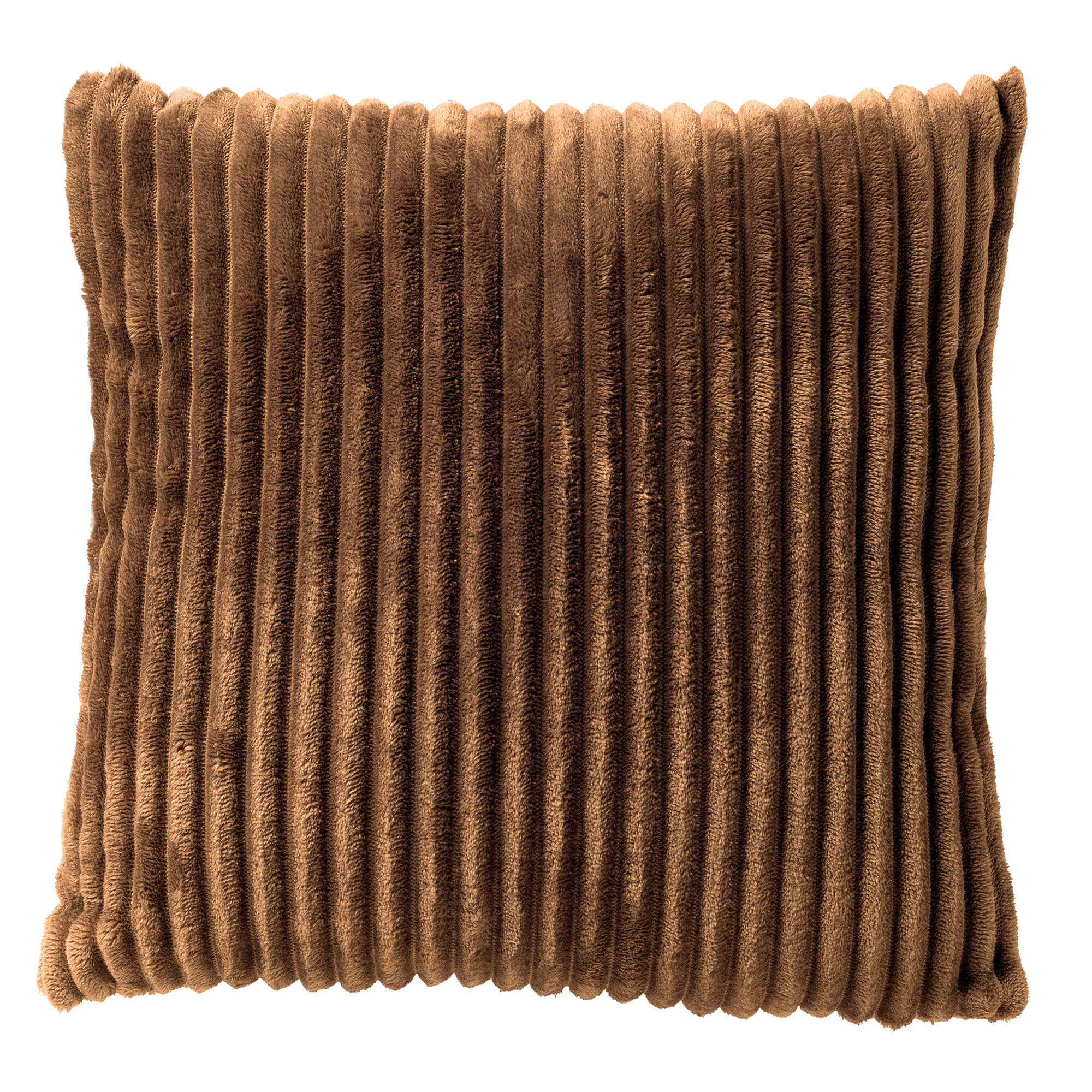 MART - sierkussen 45x45 cm - zacht ribfluweel - gerecycled - Tobacco Brown - bruin
