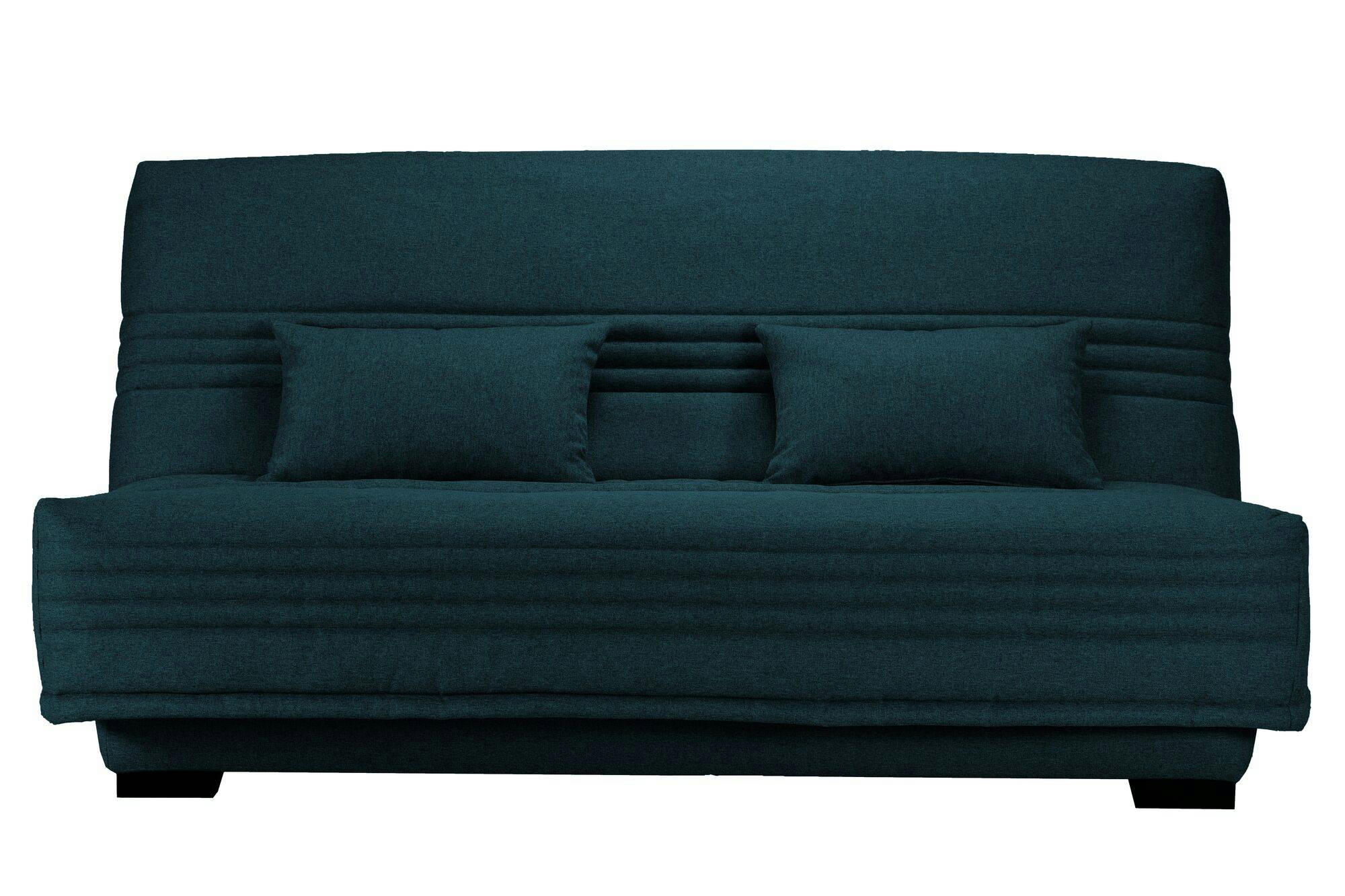 GUIDEL - Banquette clic-clac, matelas 17 cm en tissu polyester bleu marine