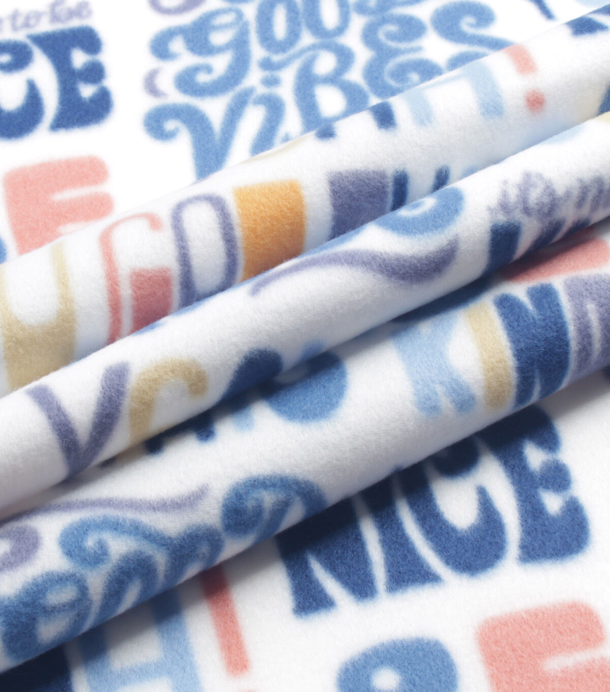 Positive Words Blizzard Prints Fleece Fabric
