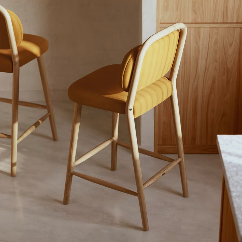 Kave Home Helda Barkruk - Mosterd