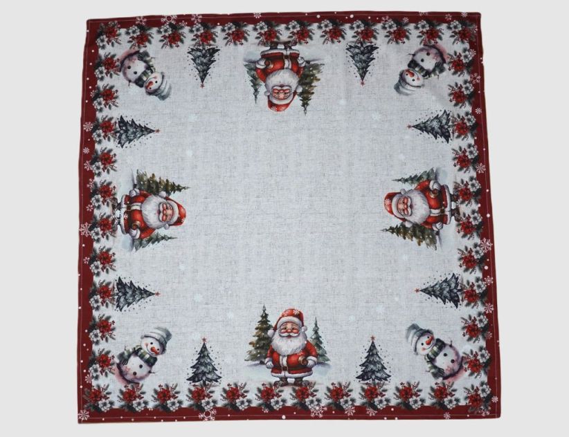 Tischdecke Digitaldruck Schneemann Rot