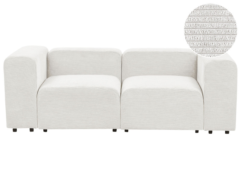 Sofa modułowa 2-osobowa sztruks biała