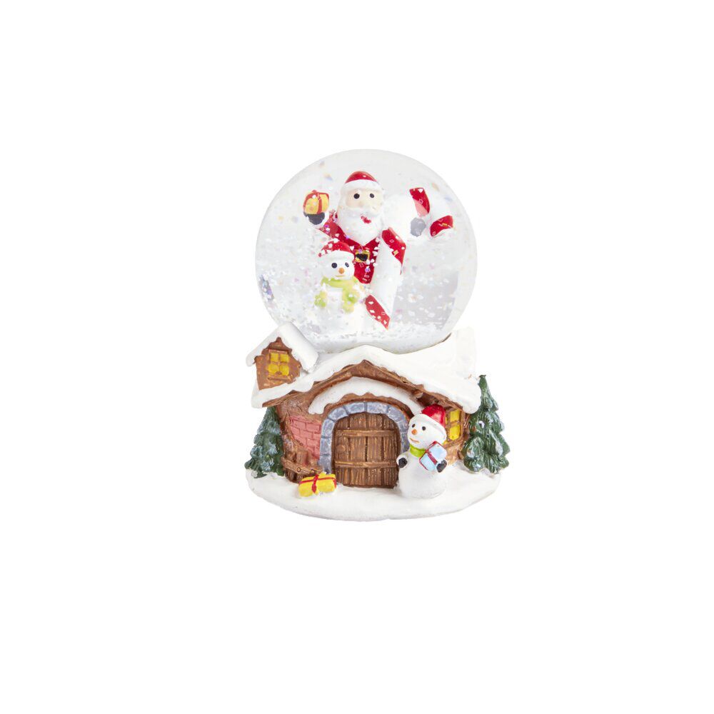 Boule à neige No&euml;l Ø8,3xH10,5 cm (4 modèles)