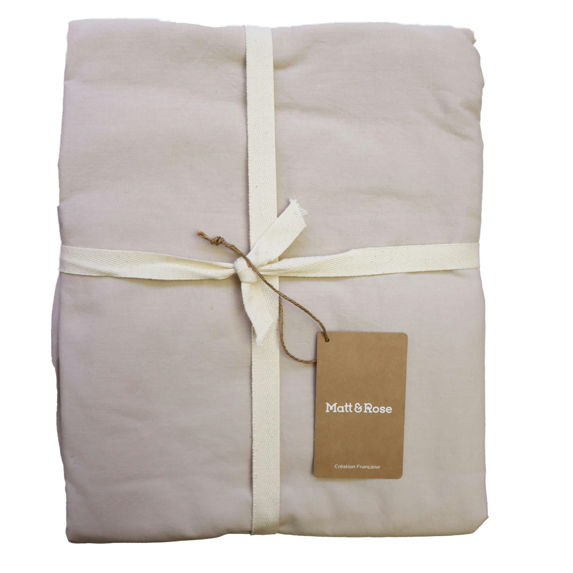 COTON LAVÉ - Housse de couette unie en coton lavé Lin 260x240cm