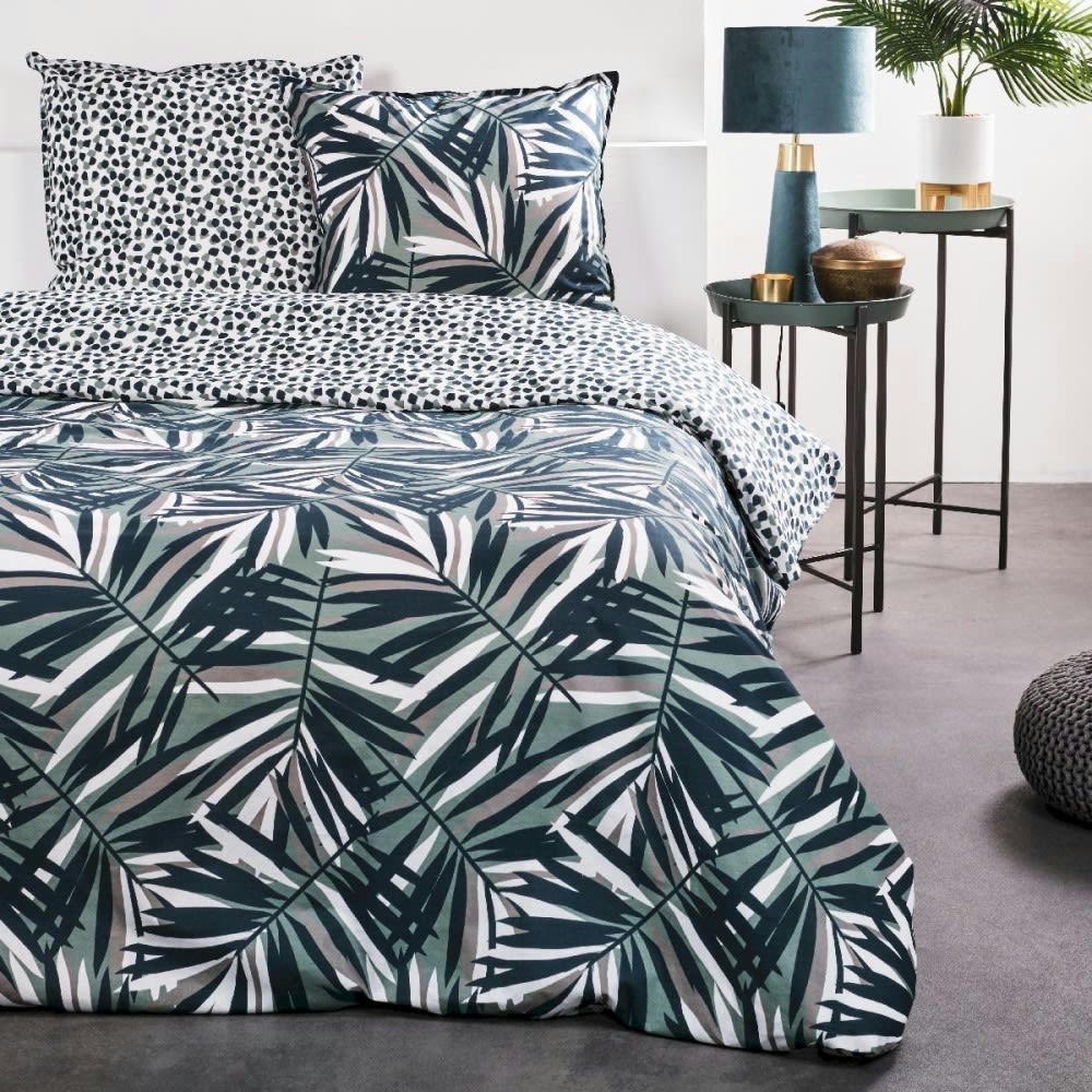 - Parure de couette 100% coton 57 fils imprimée 260x240 2 taies