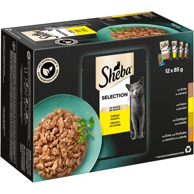 Sheba Pouches Varieties Jumbo Pack 144 x 85g