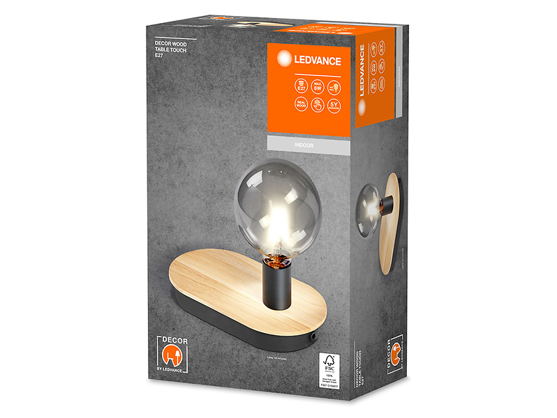 Lampa stołowa Wood drewniana brązowa