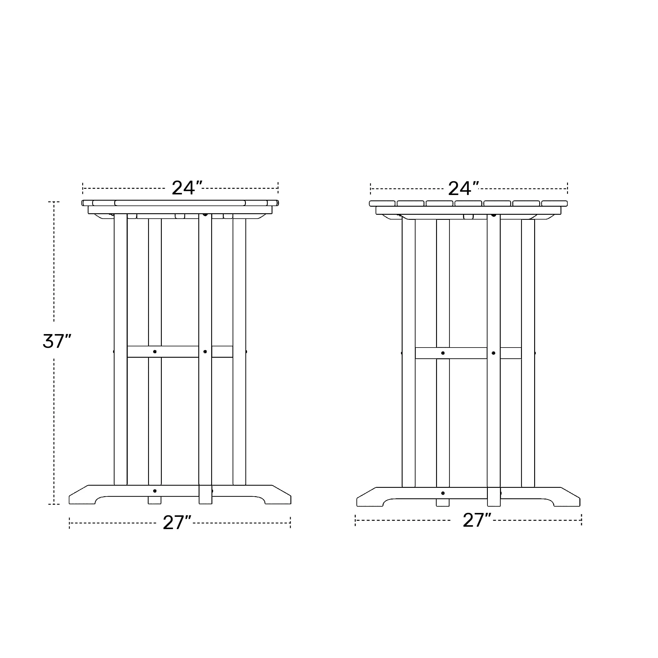 Polytrends Laguna Hdpe All Weather Outdoor Patio 24 Round Counter Bistro Table